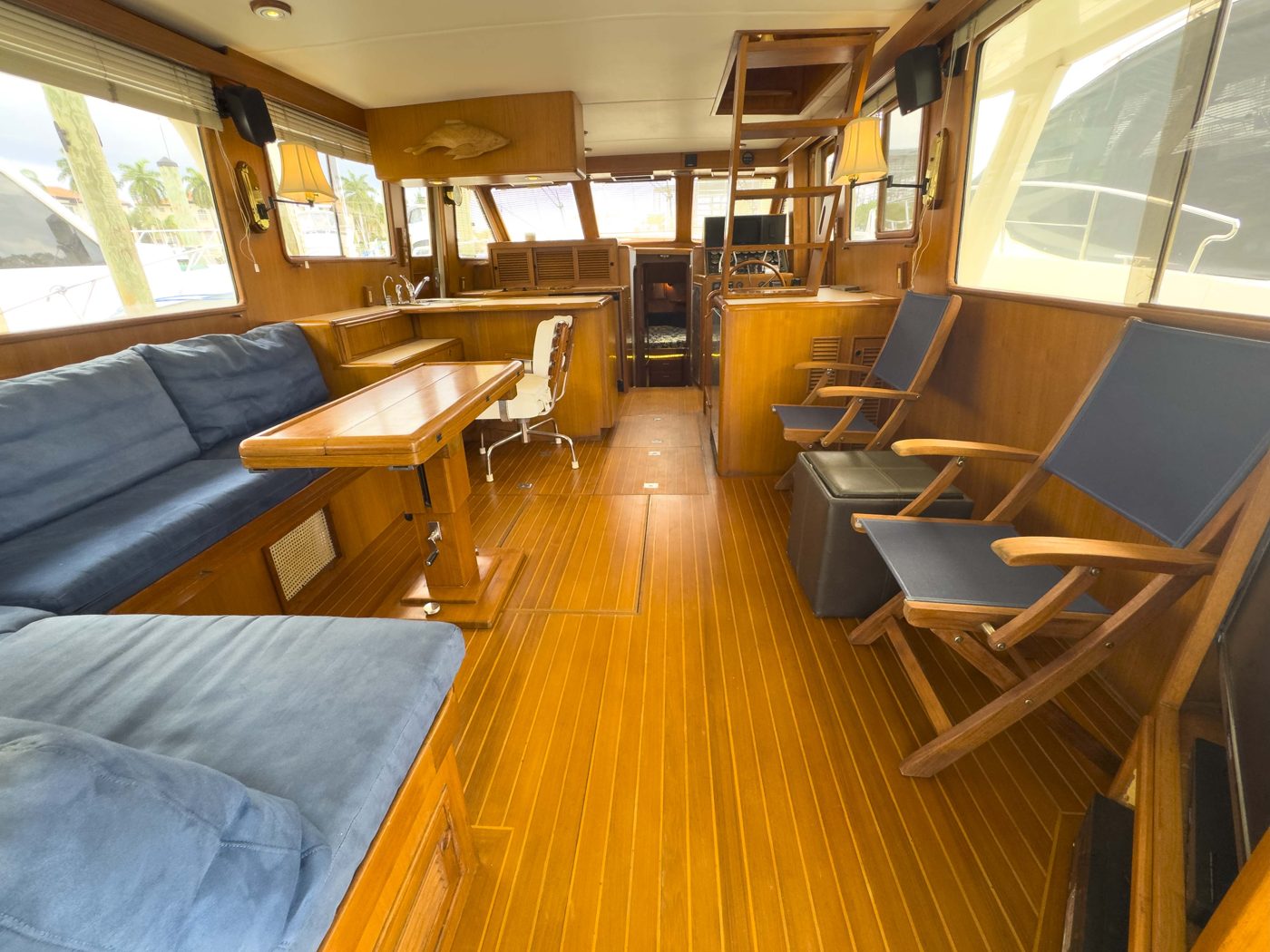 Island Girl salon looking forward, galley-up layout